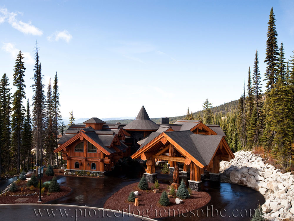 Big White Log Home Custom Built Log Homes Pioneer Log Homes Of Bc