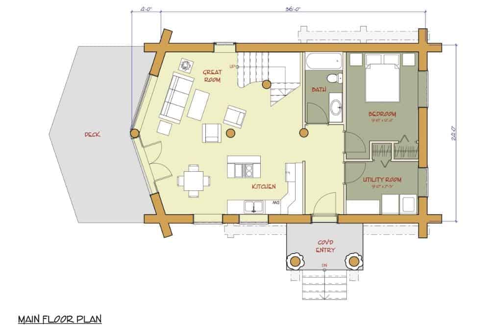 Pioneer Log Homes Floor Plan The Anchorage Pioneer Log Homes Of Bc