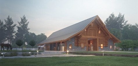 Log Garages and Log Barns - Floor Plans