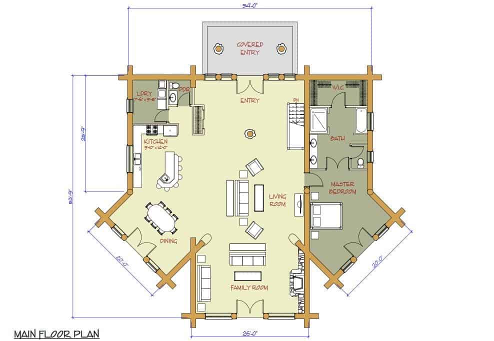 Pioneer Log Homes Floor Plan Kalispell Pioneer Log Homes Of Bc